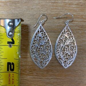 Artisan Silver Filigree 2 inch Teardrop Earrings